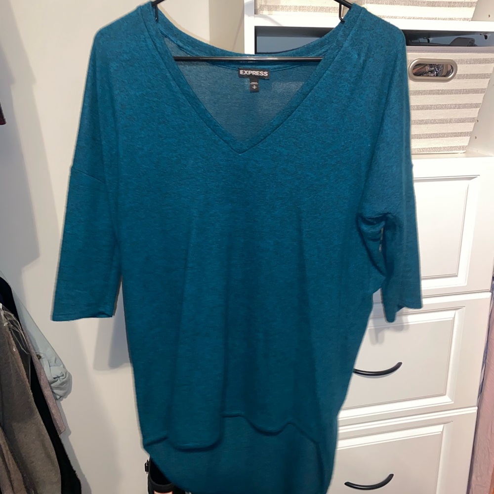 Express teal 3/4 sleeve sweater